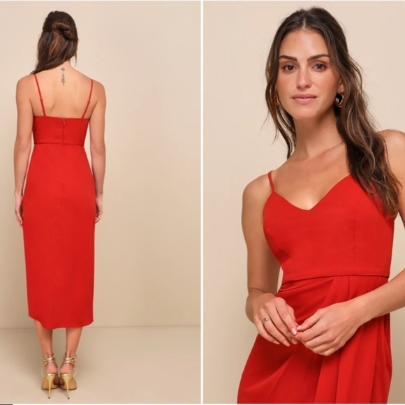 LULUS Prom Wedding Elegant Sexy Classy Formal Event Midi Dress NWOT - Picture 3 of 4